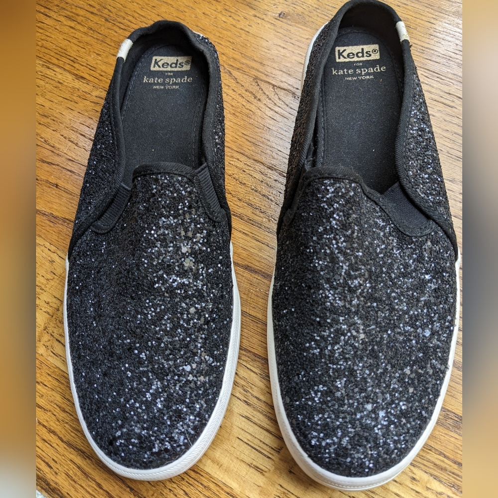 Kate Spade sparkling black Keds in sz 10